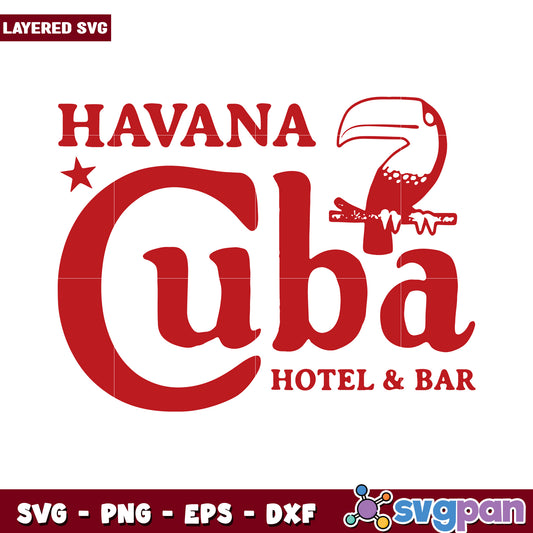 Havana Cuba Hotel and Bar SVG Design, Perfect for Craft Projects