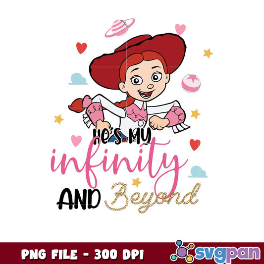 He's My Infinity and Beyond PNG Design, Cute Cartoon Art