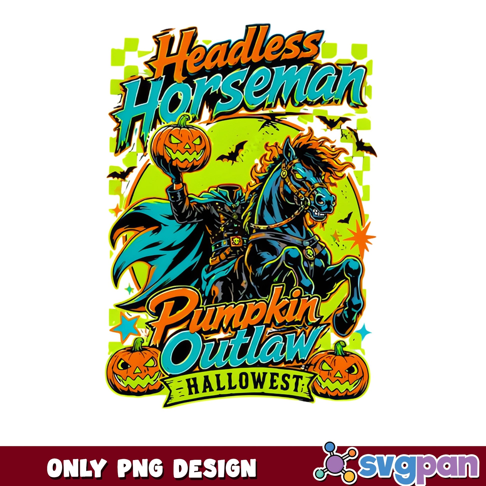 Headless Horseman Pumpkin Outlaw PNG, Halloween PNG, Hallowest PNG