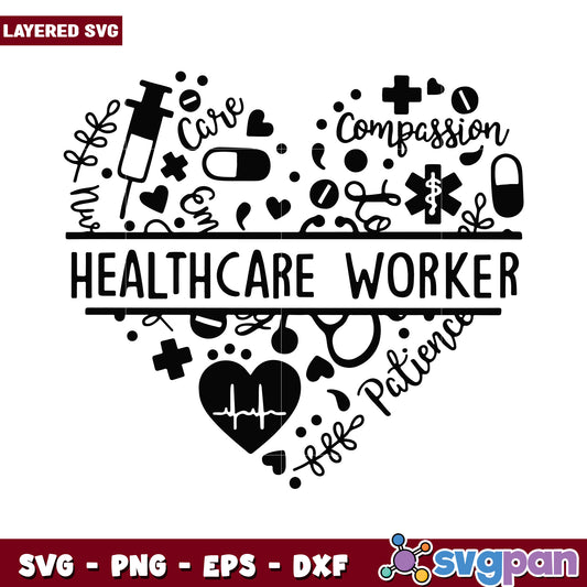 Healthcare Worker Heart Design, celebrate compassion and care