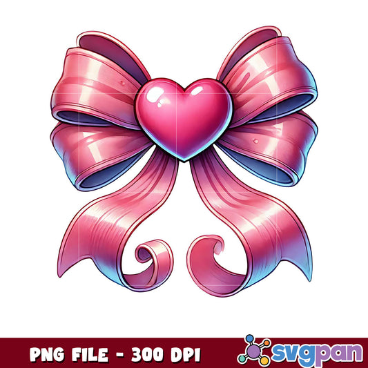 Heart Bow PNG Design for Crafts, High-Quality 300 DPI