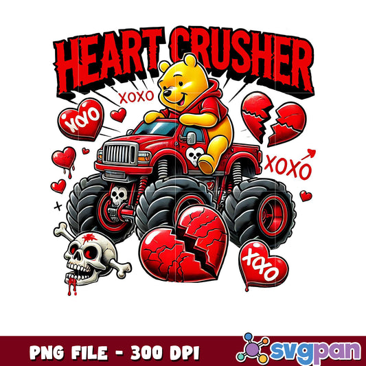 Heart Crusher, cute bear in a monster truck design