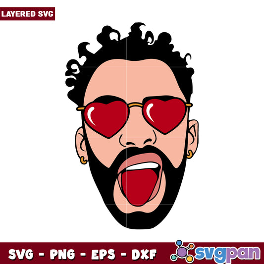 Heart Sunglasses Layered SVG Design, Perfect for Creative Projects