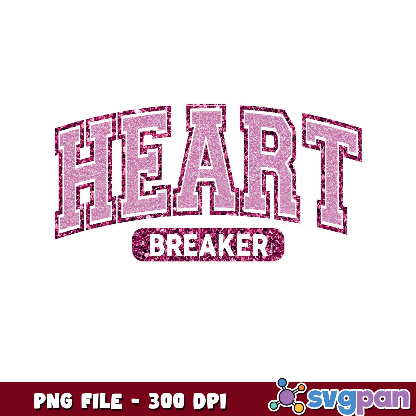 Heartbreaker glitter design for apparel, ideal for gifts