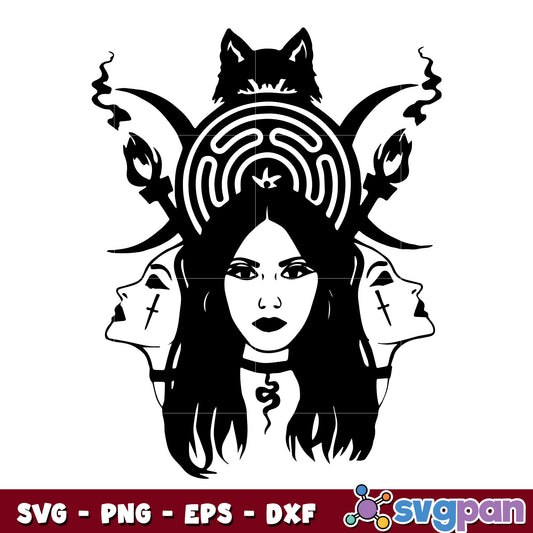 Hecate Triple Goddess Halloween svg