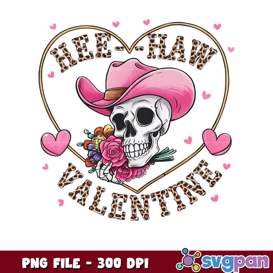 Hee-Haw Valentine Skull PNG Design, Perfect for Gifts