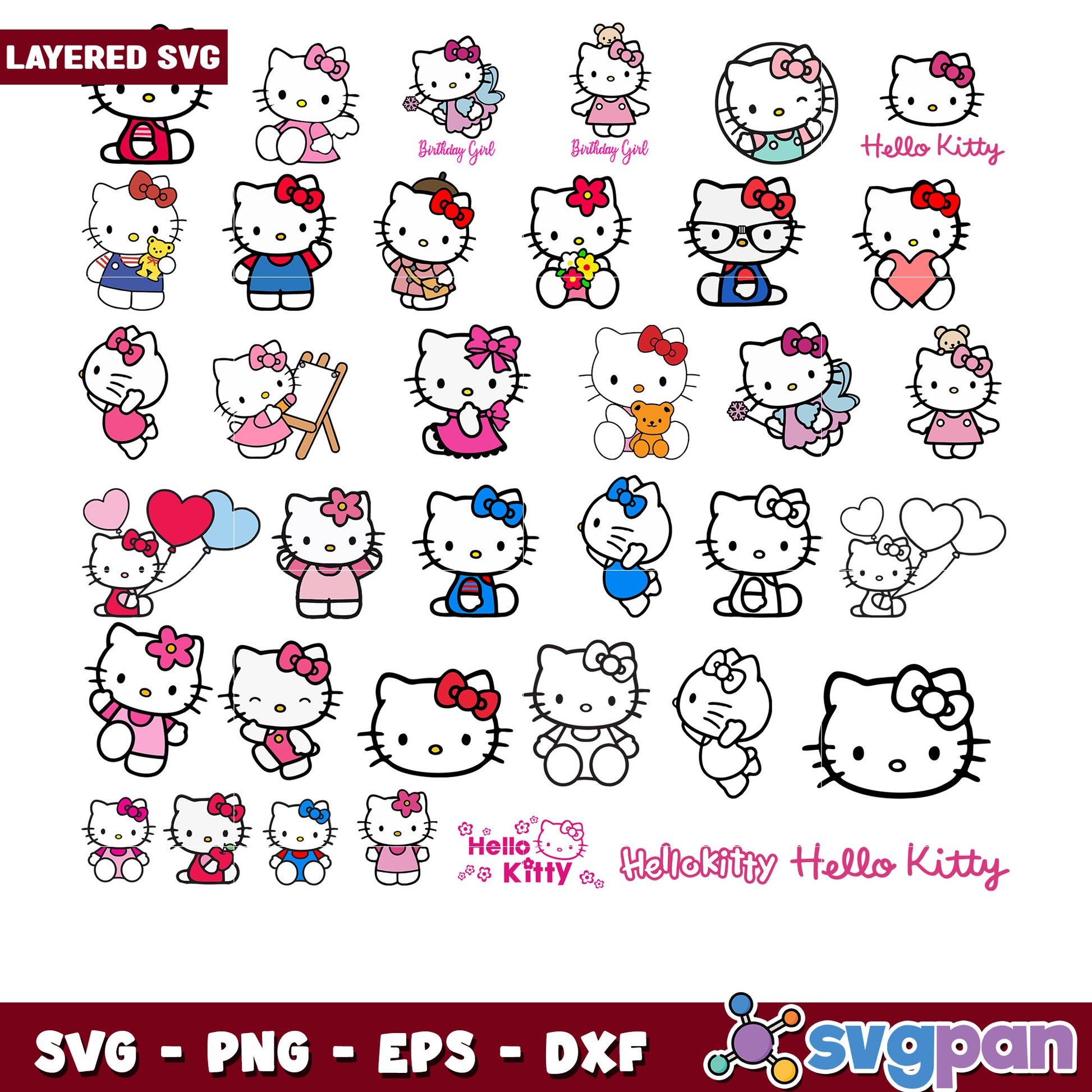 Hello Kitty Bundle SVG Collection for Creatives
