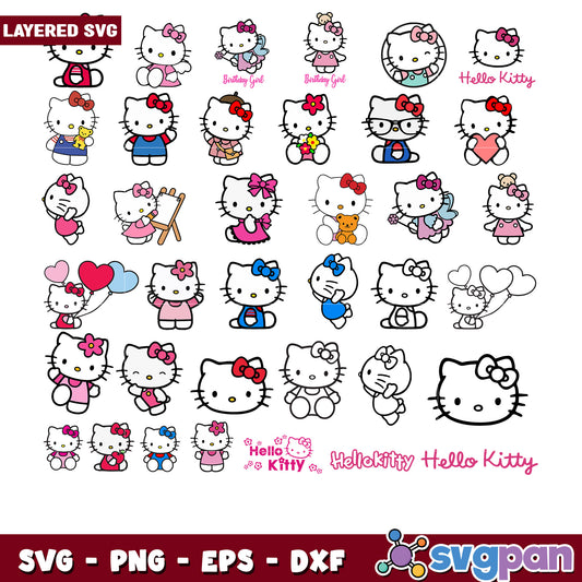 Hello Kitty Bundle SVG Collection for Creatives