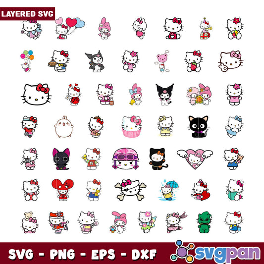 Hello Kitty SVG Bundle Cute Designs for Crafting