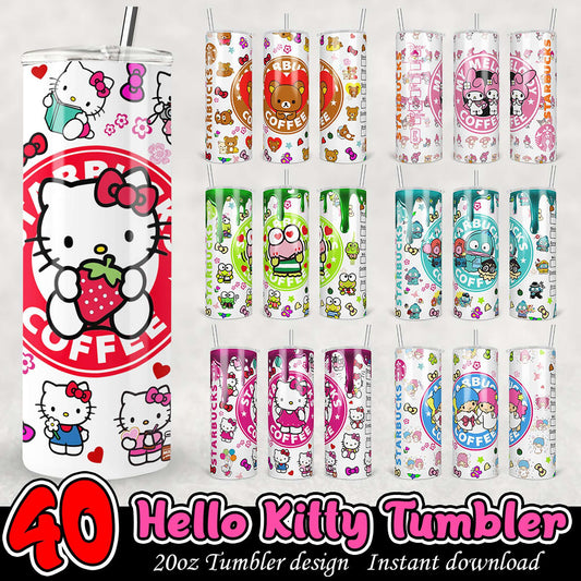 Hello Kitty Tumbler Designs PNG Bundle