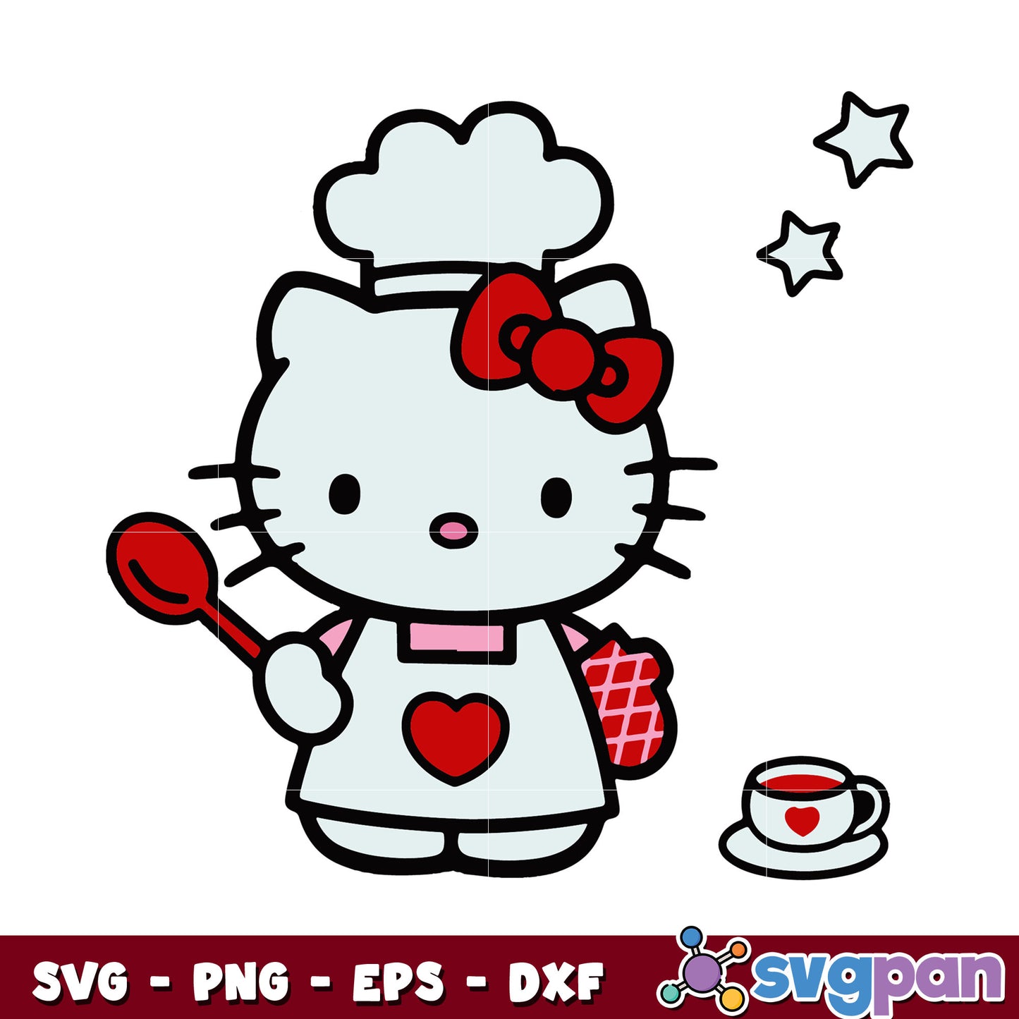 Hello Kitty cooking svg, hello kitty cartoon​ svg, sanrio cartoon svg