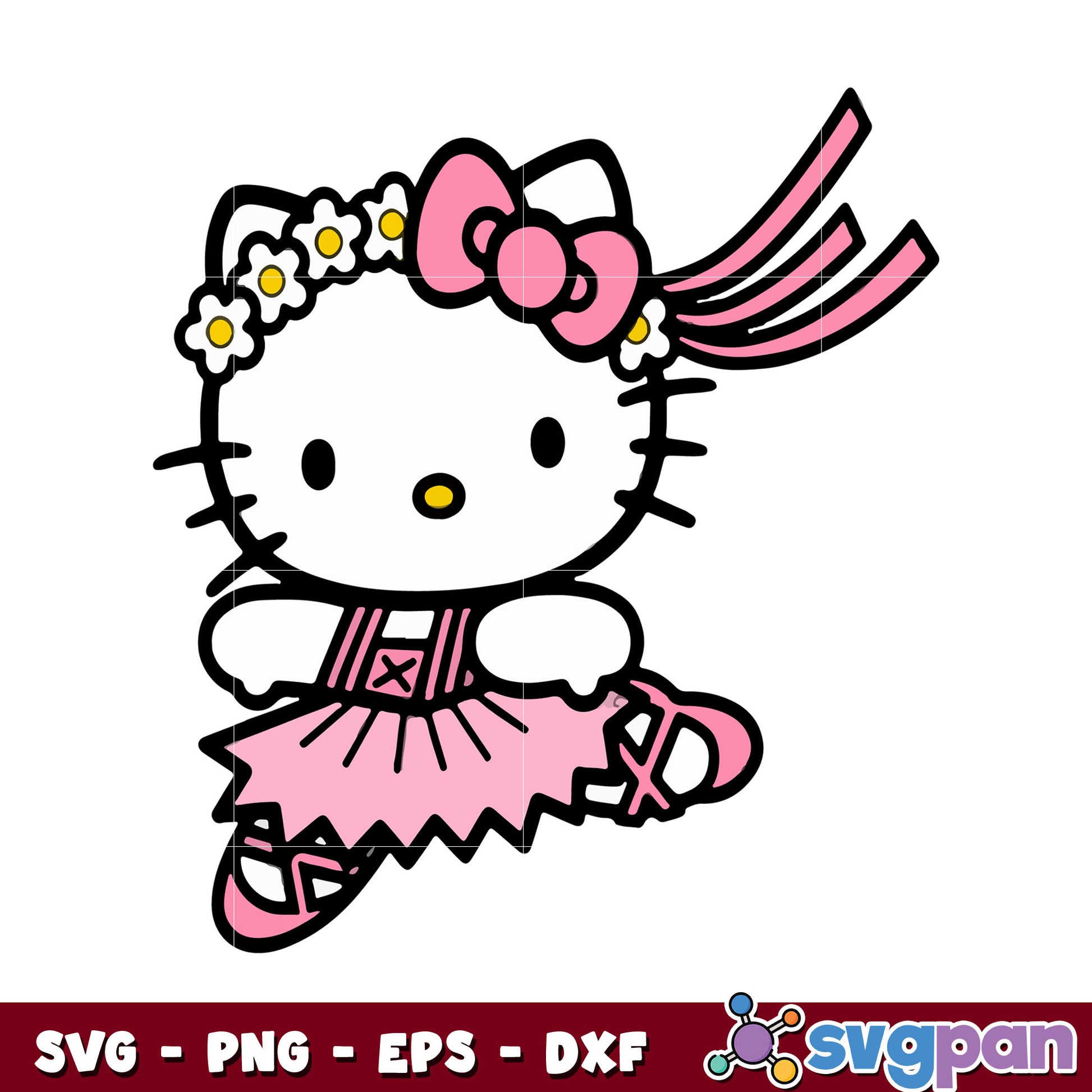 Hello Kitty dancing svg, sanrio hello kitty svg, sanrio cartoon svg