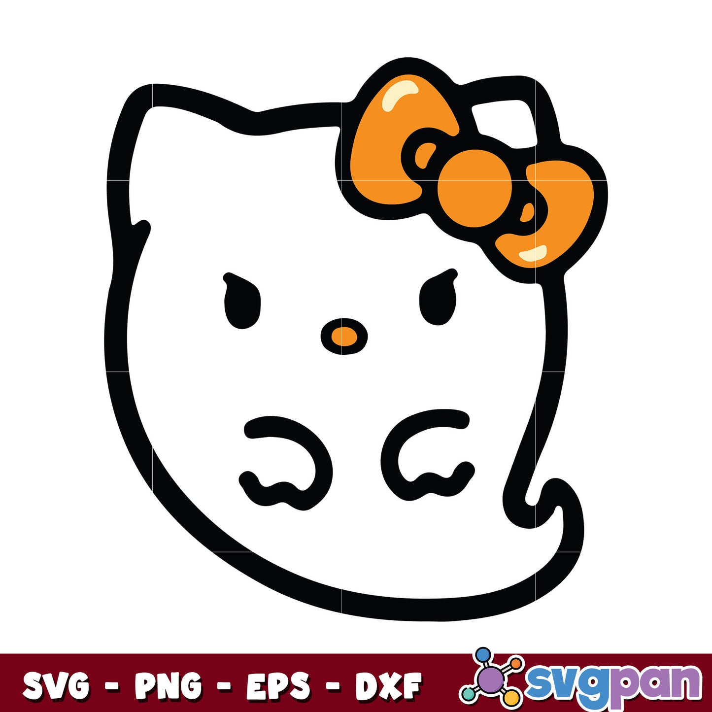 Hello Kitty ghost cute svg, halloween hello kitty svg, halloween svg