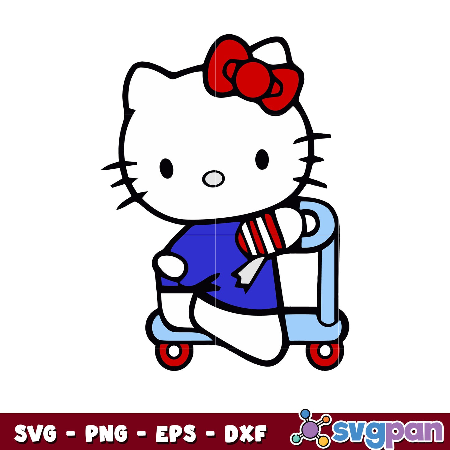 Hello Kitty skateboarding svg, hello kitty svg, sanrio cartoon svg