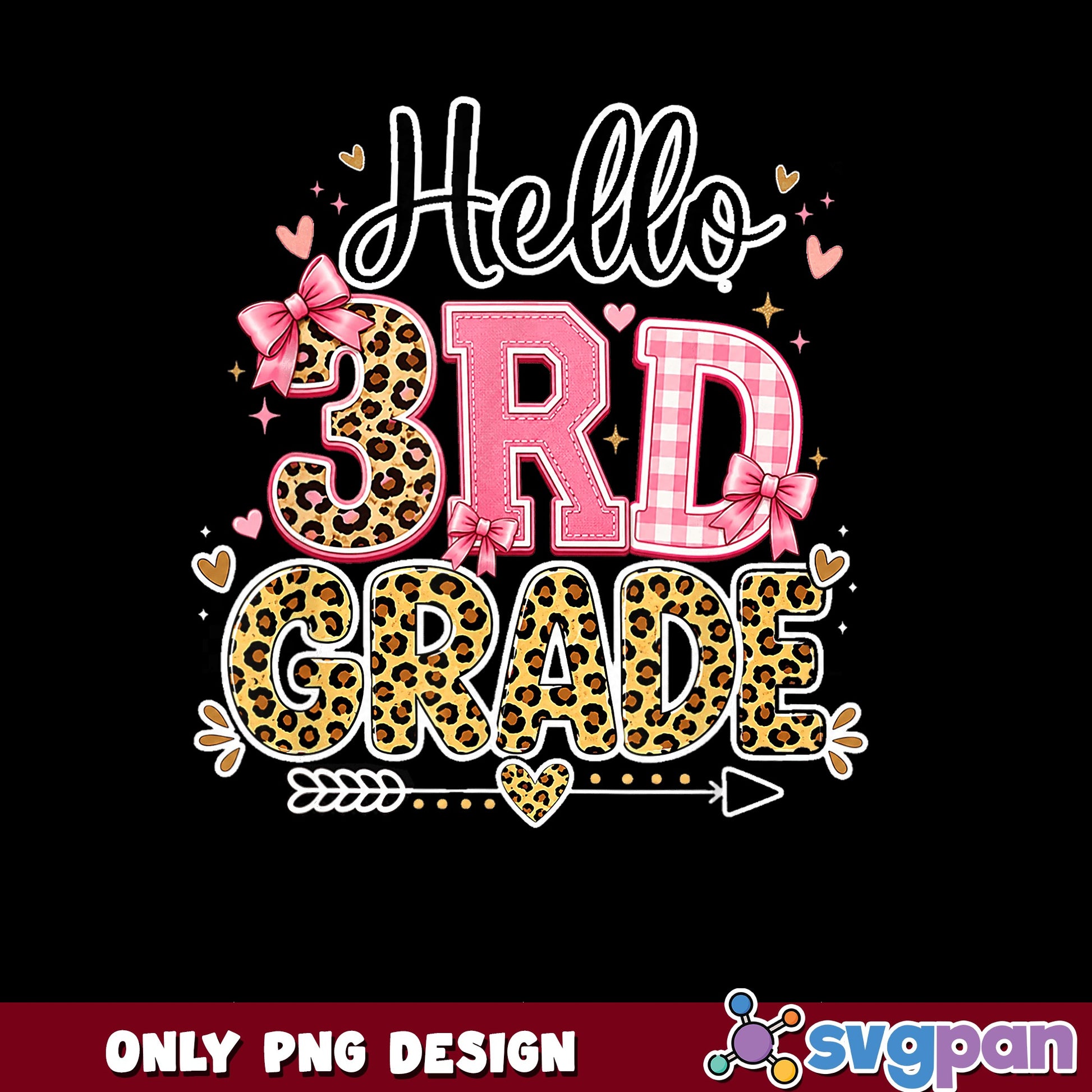 Hello 3rd Grade PNG, Back To School PNG, Leopard Grade PNG