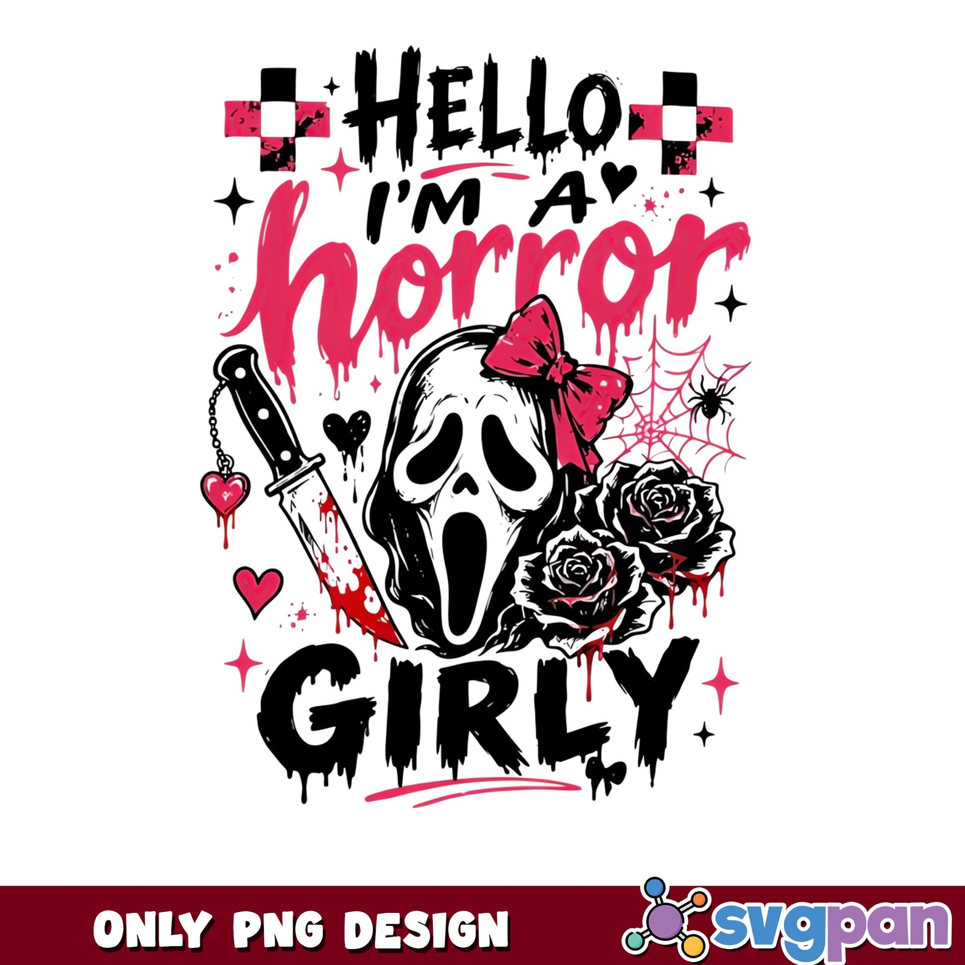 Hello Im A Horror Girly PNG, Ghostface Halloween PNG, Scream PNG