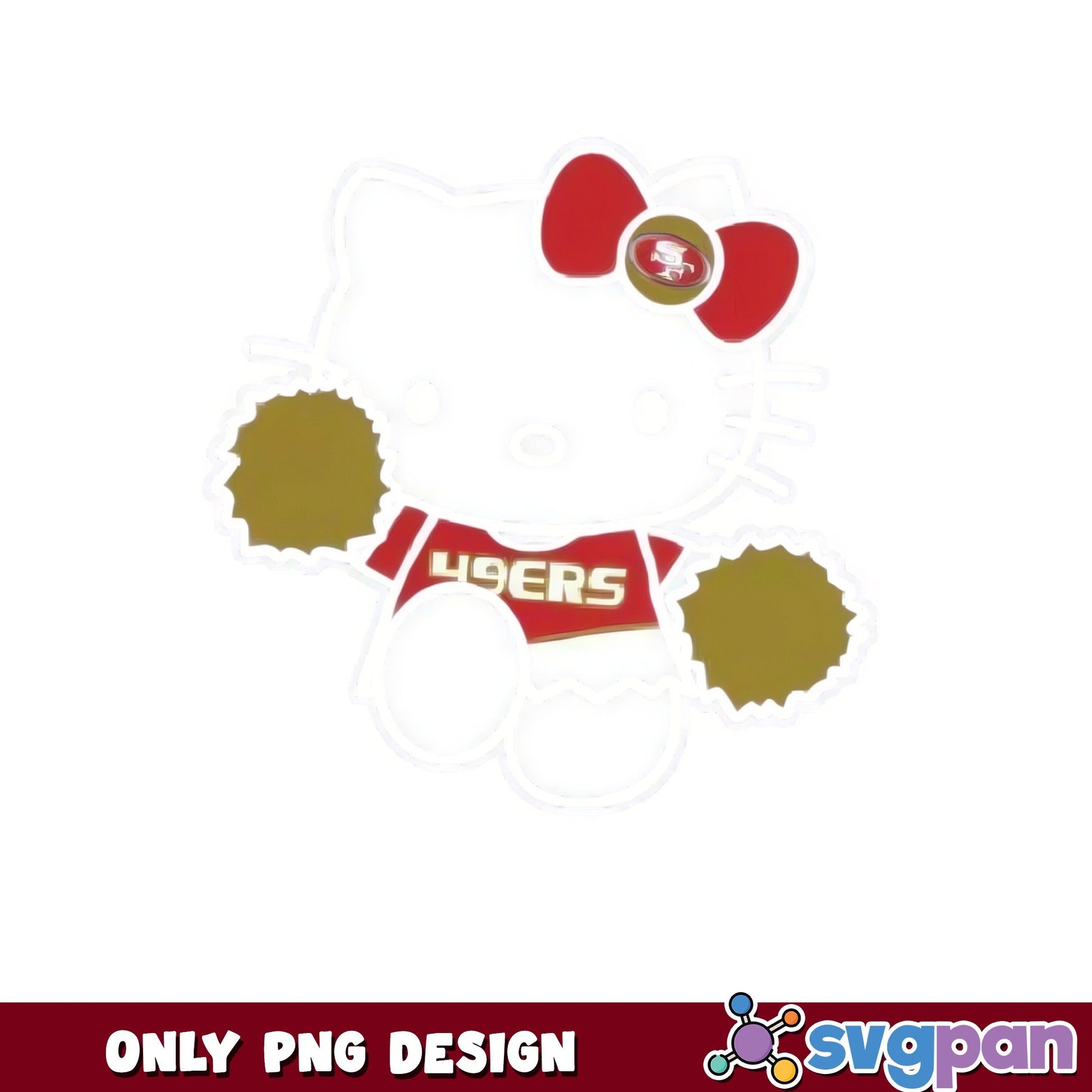 Hello Kitty 49ers Cheerleader PNG, San Francisco PNG, NFL PNG