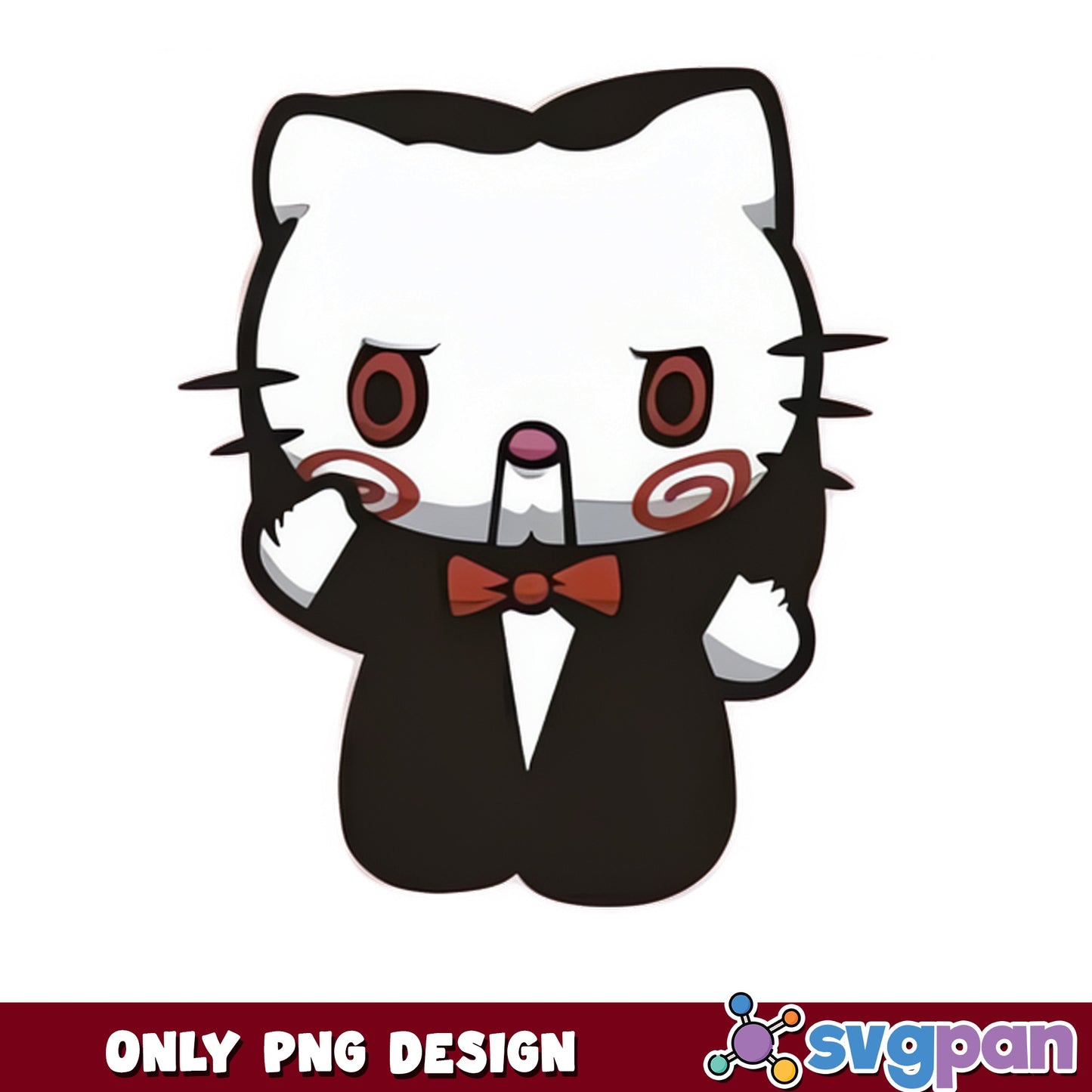 Hello Kitty Jigsaw Saw Horror PNG, Sanrio Halloween PNG, Scary Kitty PNG