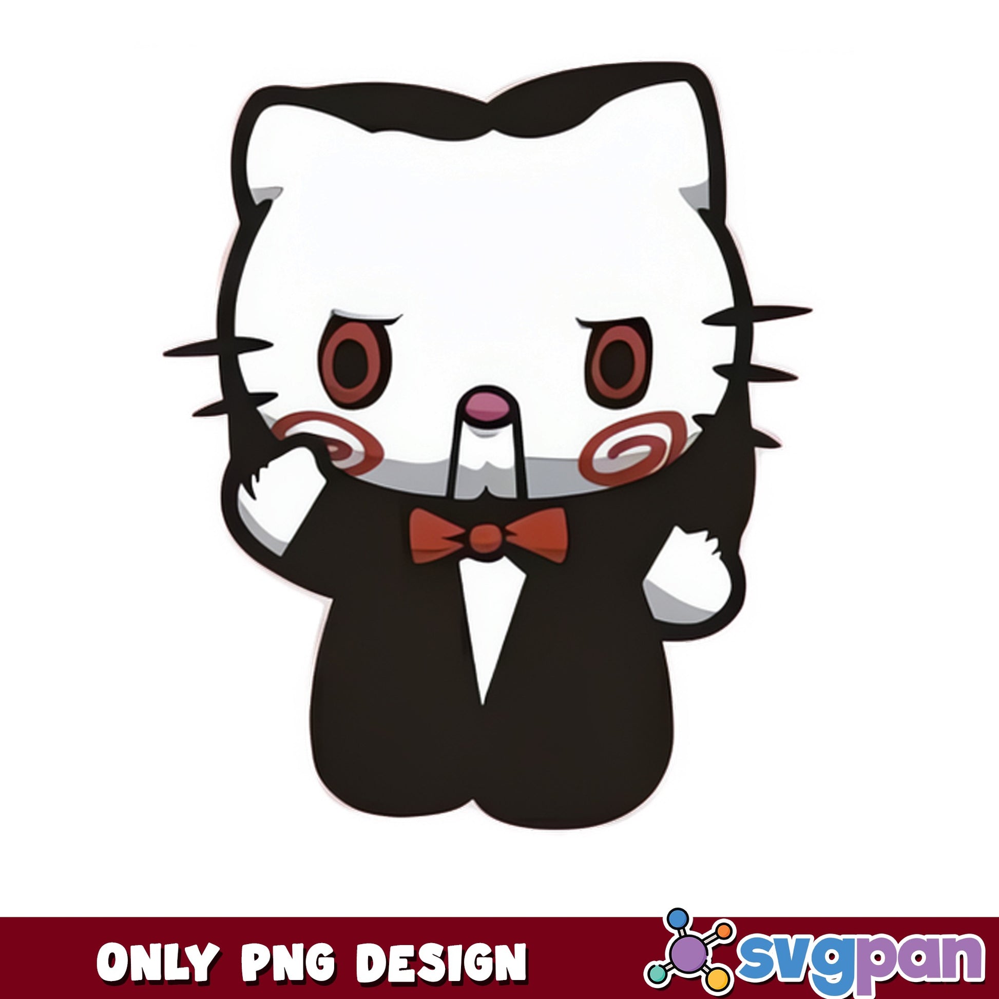 Hello Kitty Jigsaw Saw Horror PNG, Sanrio Halloween PNG, Scary Kitty PNG