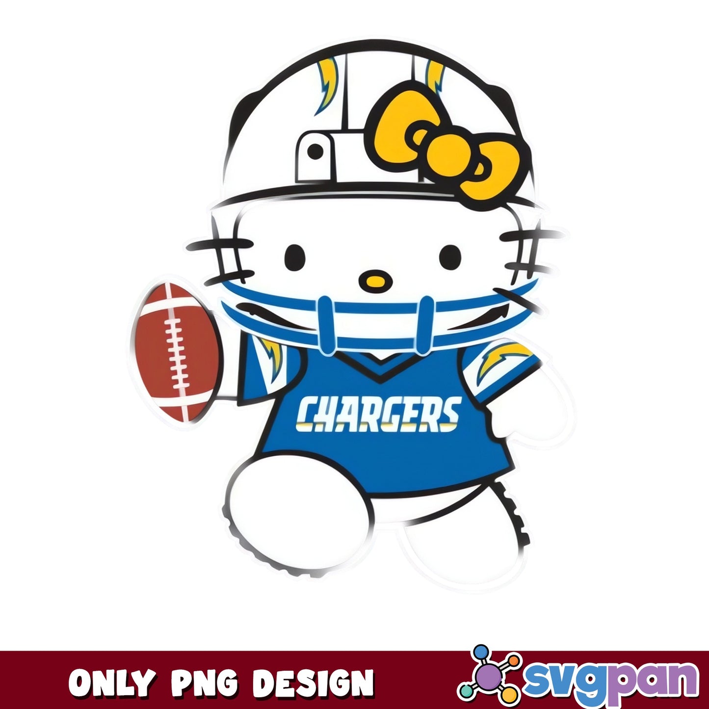 Hello Kitty Los Angeles Chargers PNG, NFL Football PNG, Sanrio PNG