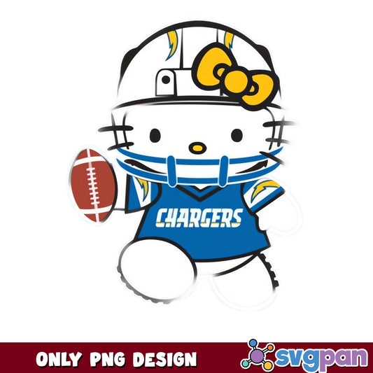 Hello Kitty Los Angeles Chargers PNG, NFL Football PNG, Sanrio PNG