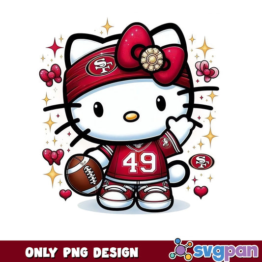 Hello Kitty San Francisco 49ers PNG, NFL Football PNG, Sanrio PNG