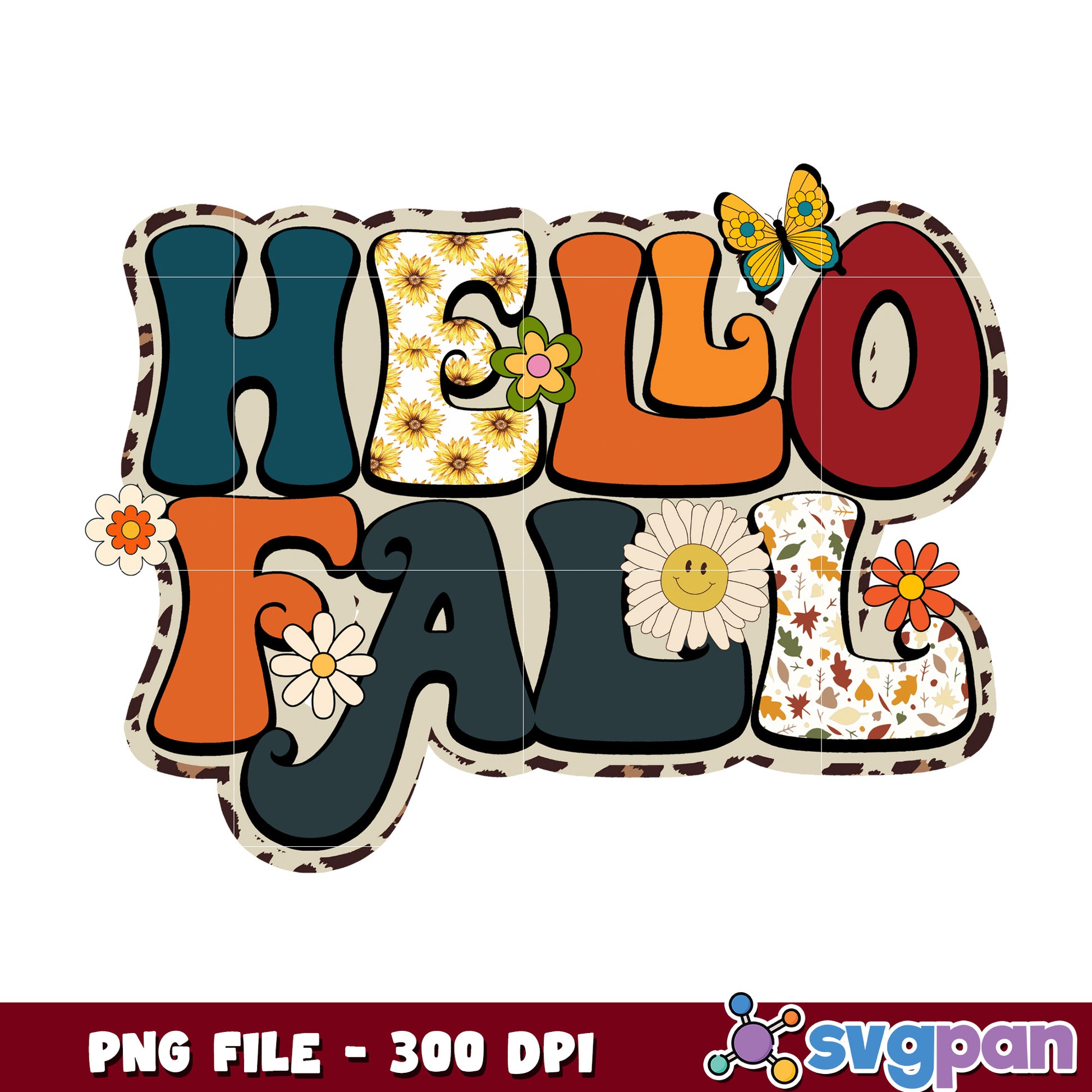 Hello fall design png, halloween ghost  png, spooky season png