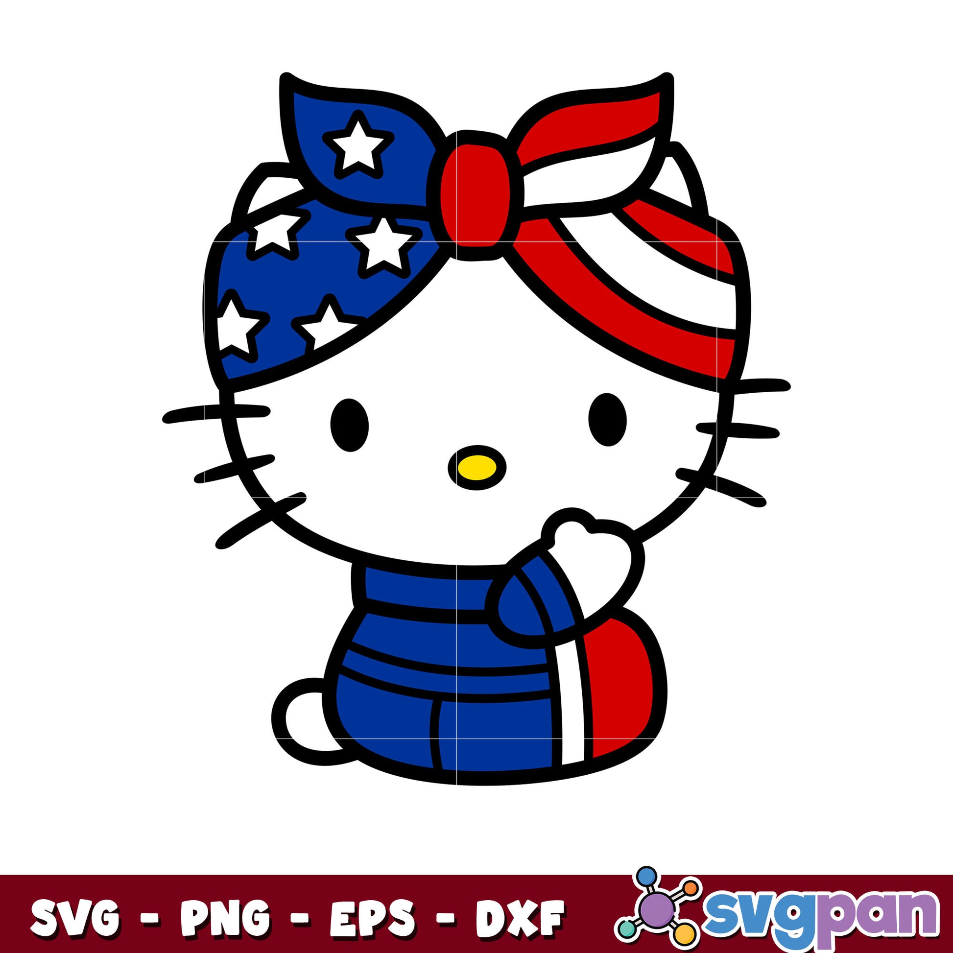 Hello kitty 4th of july design svg, hello kitty svg, 4th of july​ svg