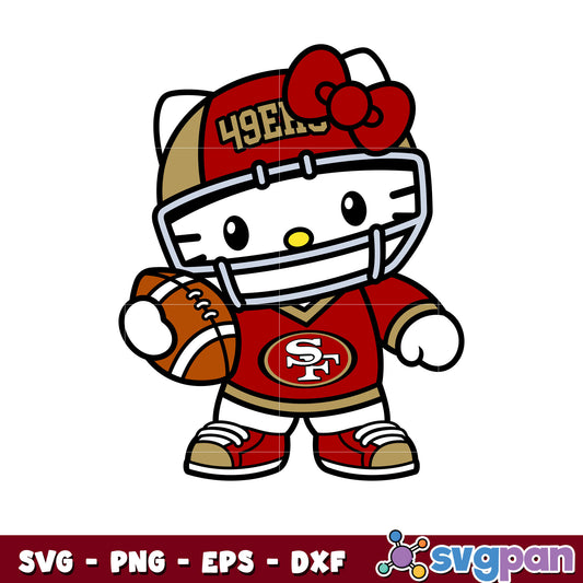 Hello kitty San francisco 49ers football svg, Hello kitty svg