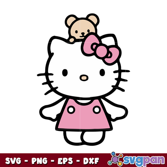 Hello kitty and teddy bear svg, hello kitty svg, sanrio cartoon svg