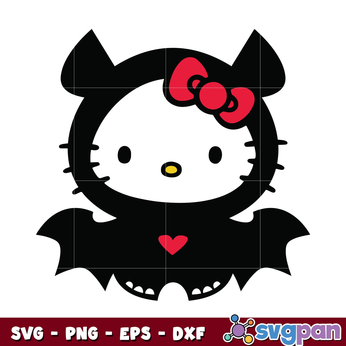 Hello kitty bat halloween svg, halloween hello kitty svg