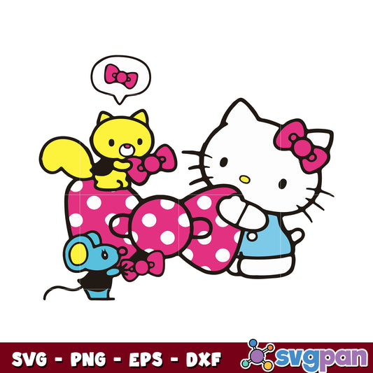 Hello kitty bow tie design svg, hello kitty svg, sanrio cartoon svg