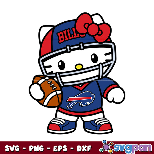 Hello kitty buffalo bills football svg, sanrio cartoons svg