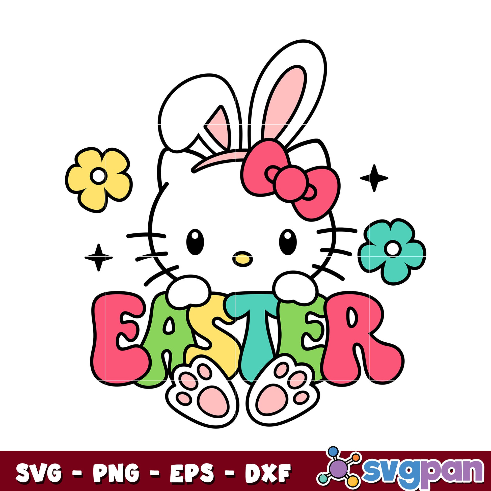 Hello kitty bunny easter svg, hello kitty svg, easter svg