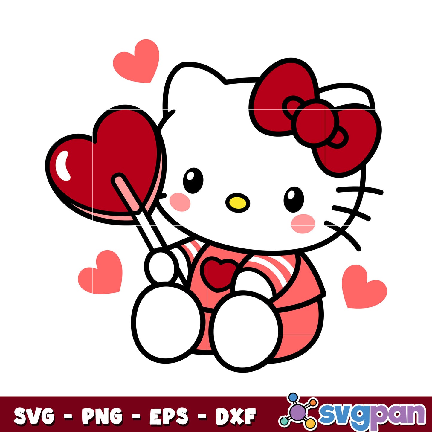 Hello kitty candy heart svg, hello kitty valentines​ svg