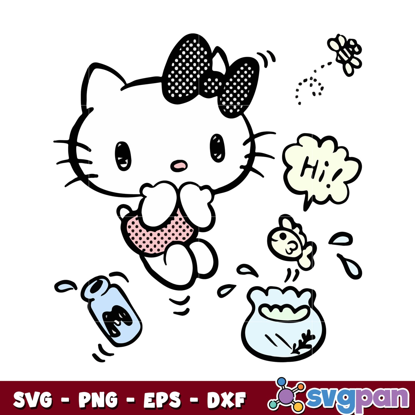 Hello kitty cartoon cute design svg, cute sanrio hello kitty svg