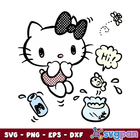 Hello kitty cartoon cute design svg, cute sanrio hello kitty svg