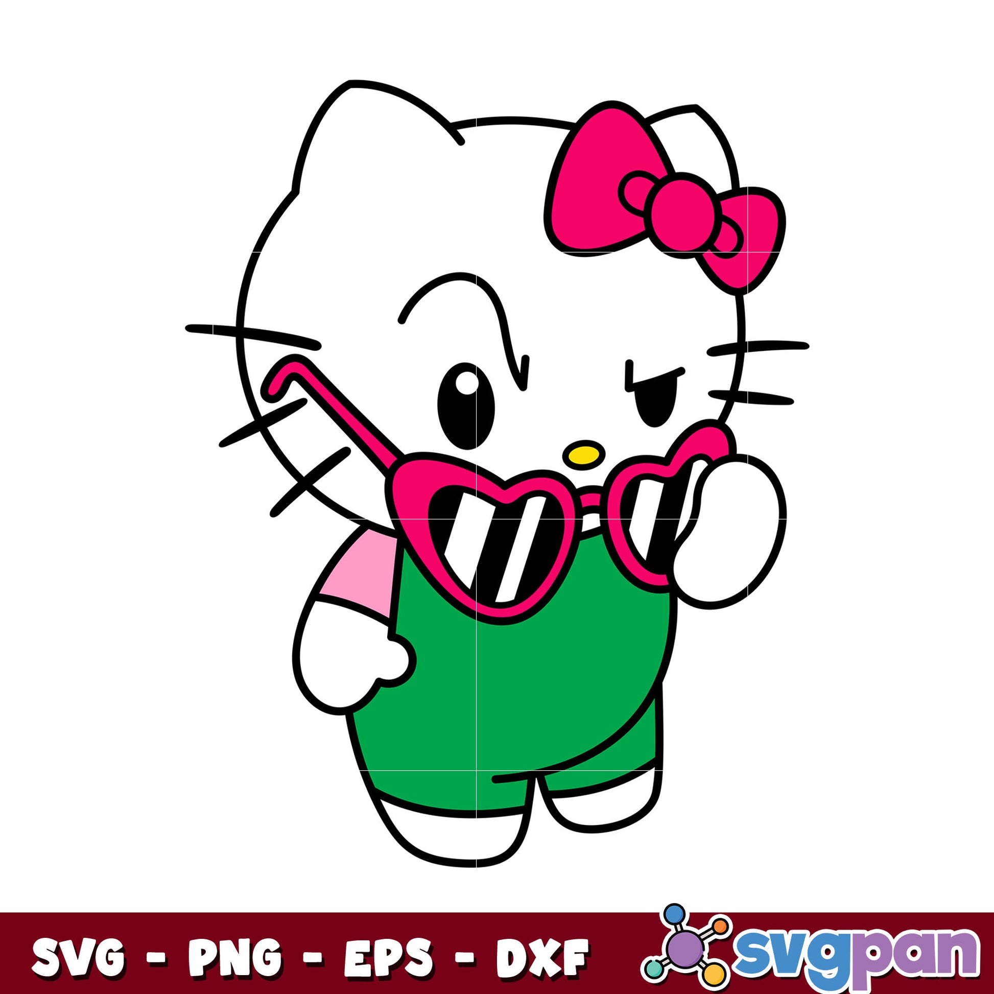 Hello kitty cartoon glasses svg, sanrio hello kitty svg