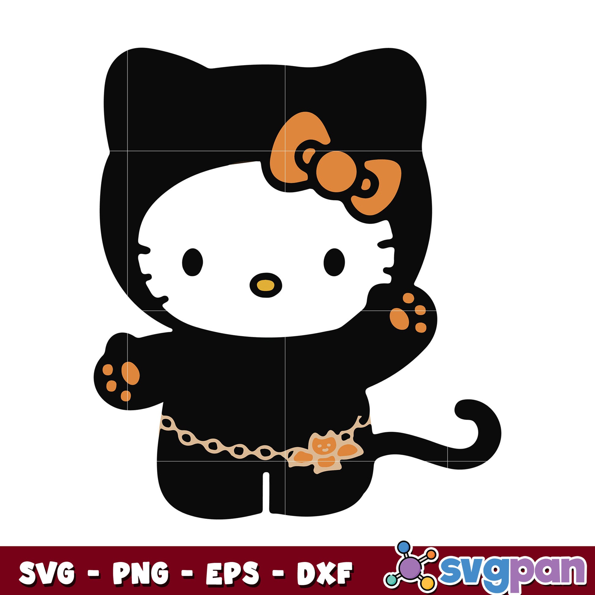 Hello kitty cat black design svg, hello kitty svg, sanrio cartoon svg