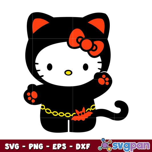 Hello kitty cat black svg, sanrio cartoon svg, Hello kitty character svg