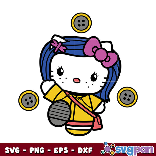 Hello kitty coraline design svg, hello kitty svg, coraline svg​