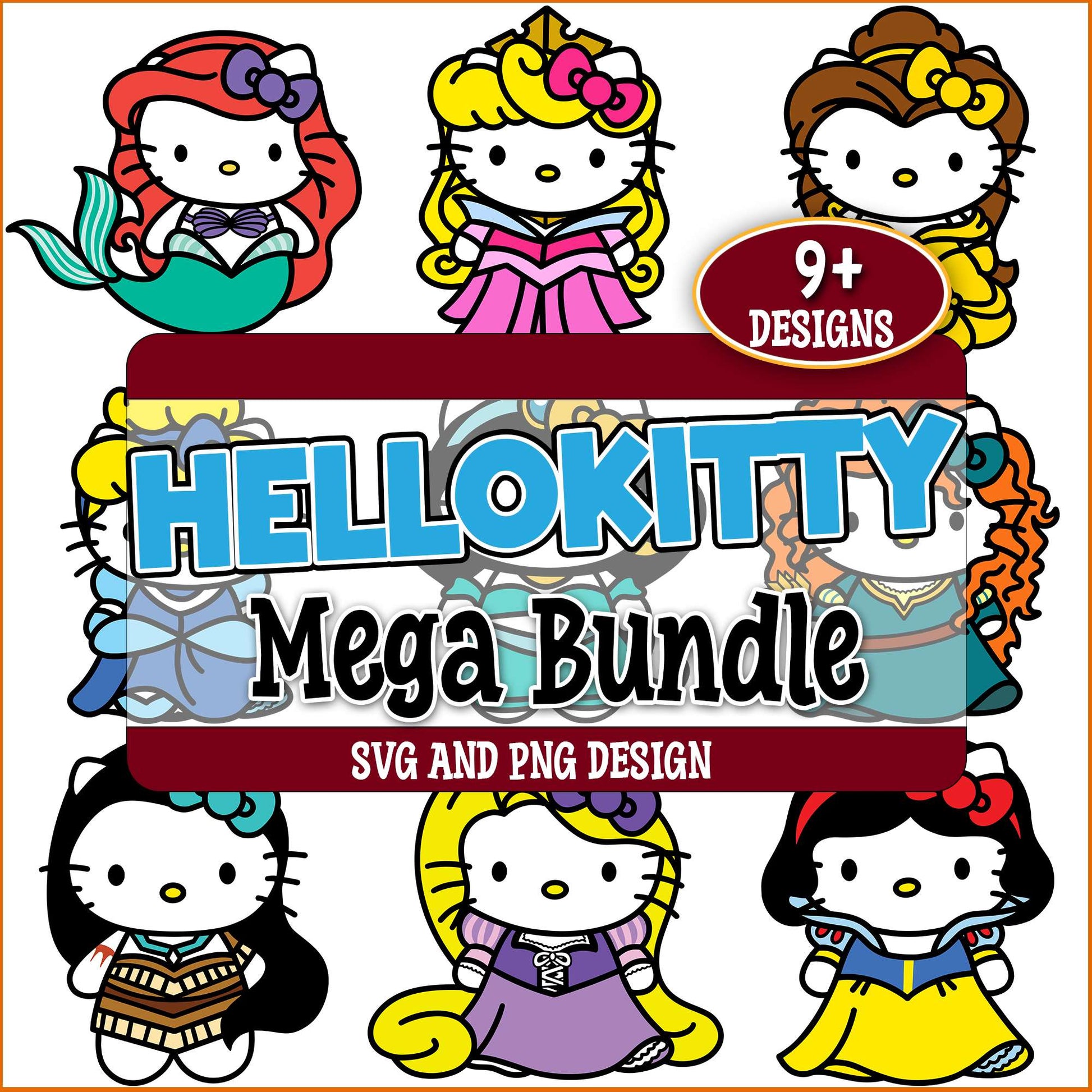 Hello kitty cosplay princess svg bundle