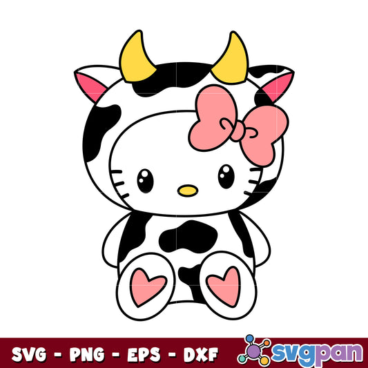 Hello kitty cow design svg, hello kitty svg, sanrio svg