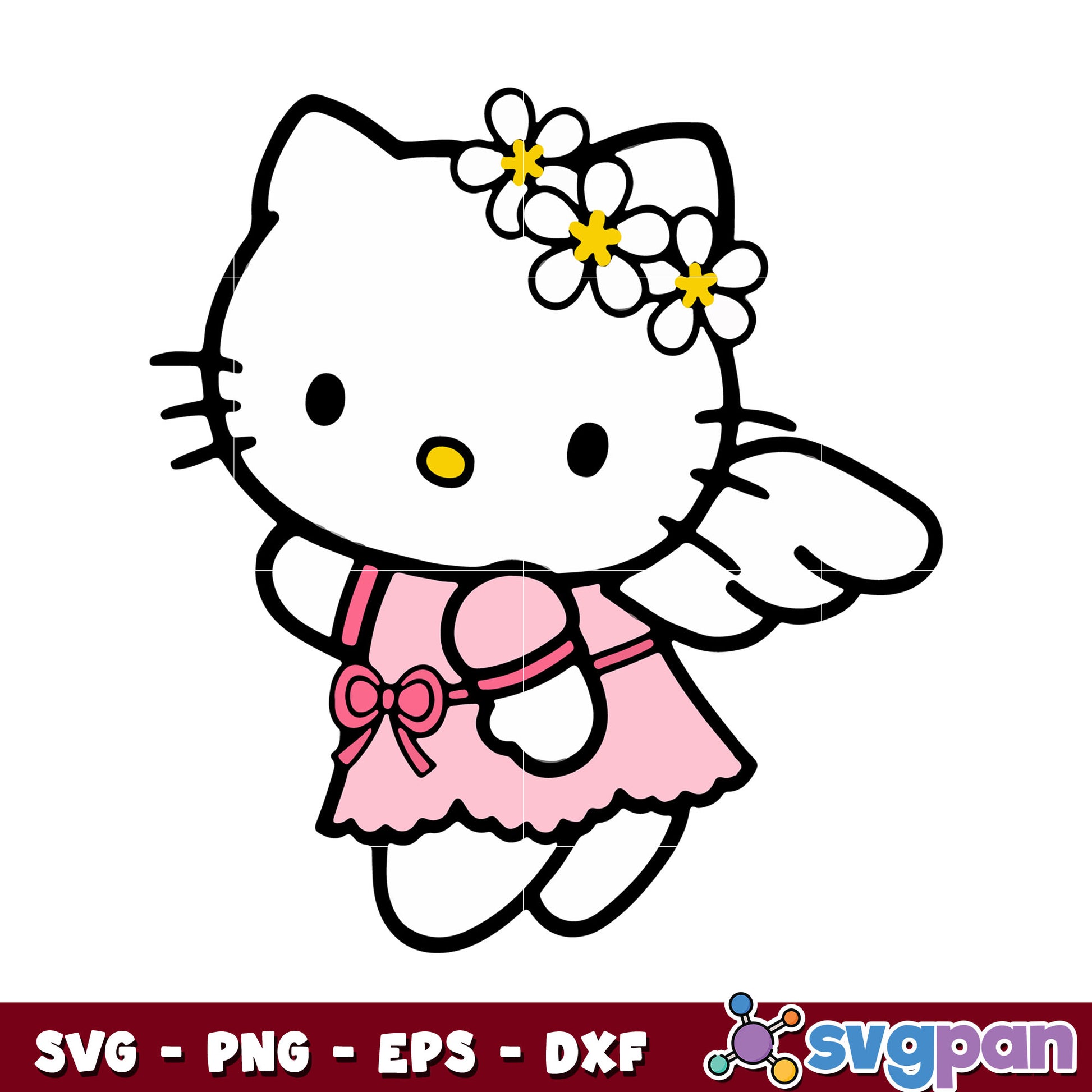 Hello kitty cupid valentine svg, hello kitty svg, sanrio cartoon svg