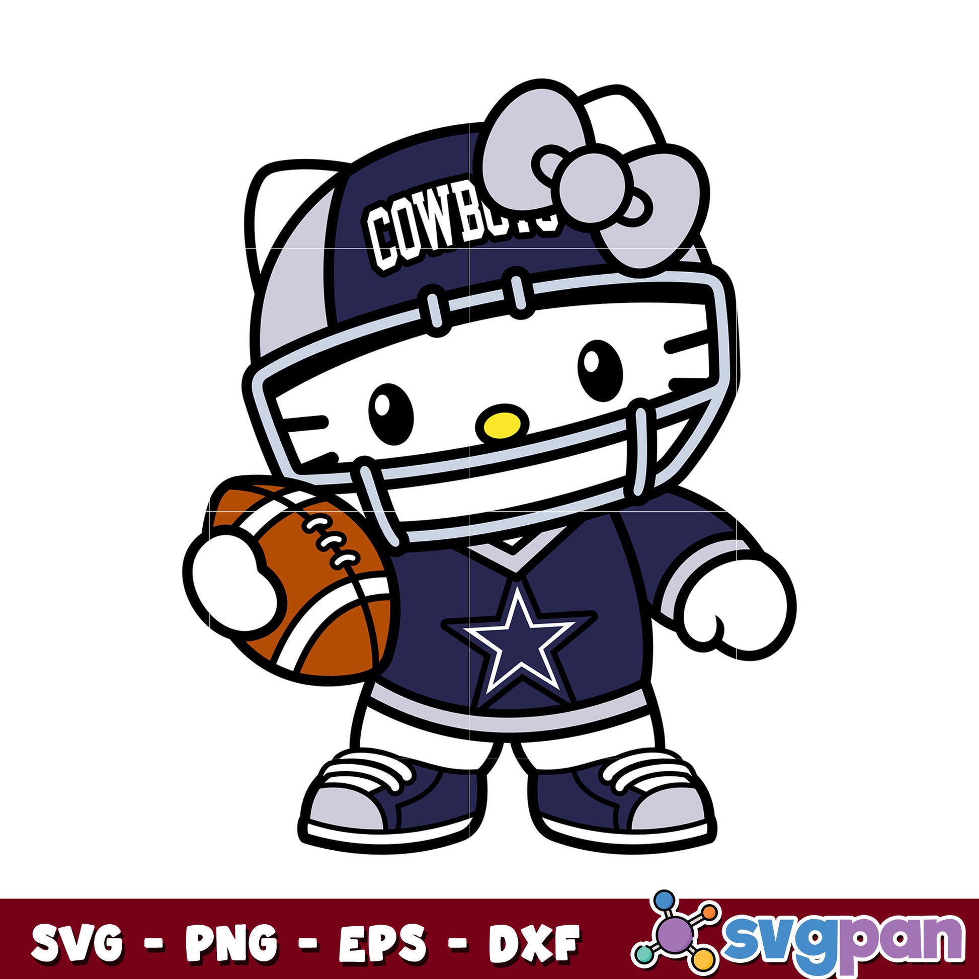 Hello kitty dallas cowboys football svg, sanrio svg, dallas cowboys svg