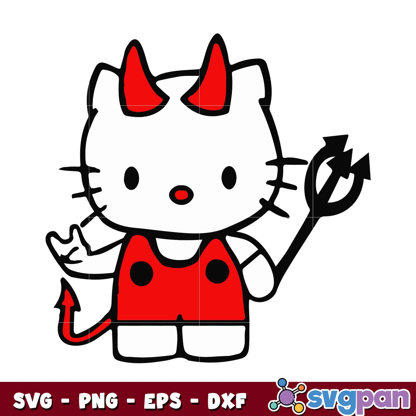 Hello kitty devil design svg, hello kitty svg, devil​ svg