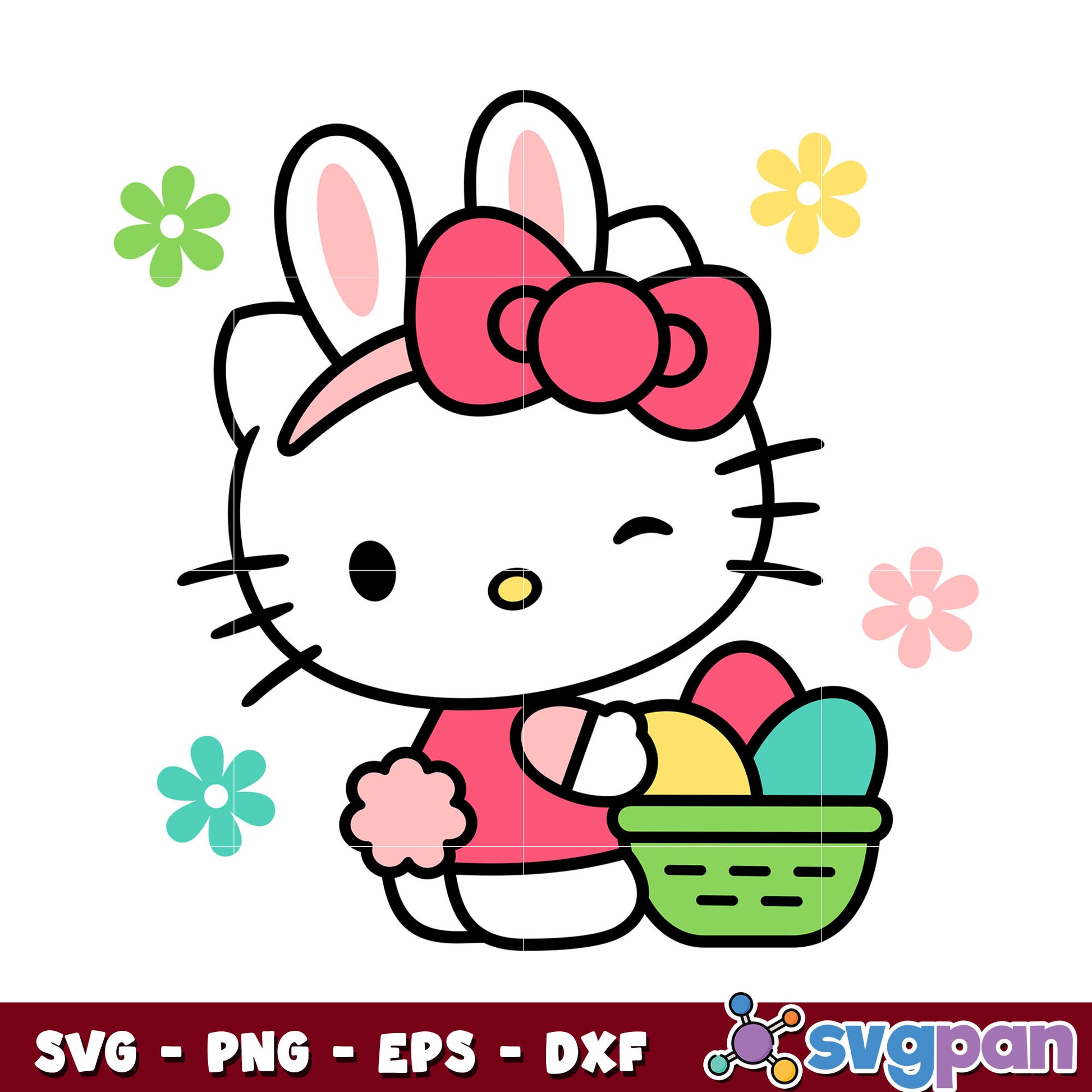 Hello kitty easter svg, sanrio hello kitty svg, easter svg