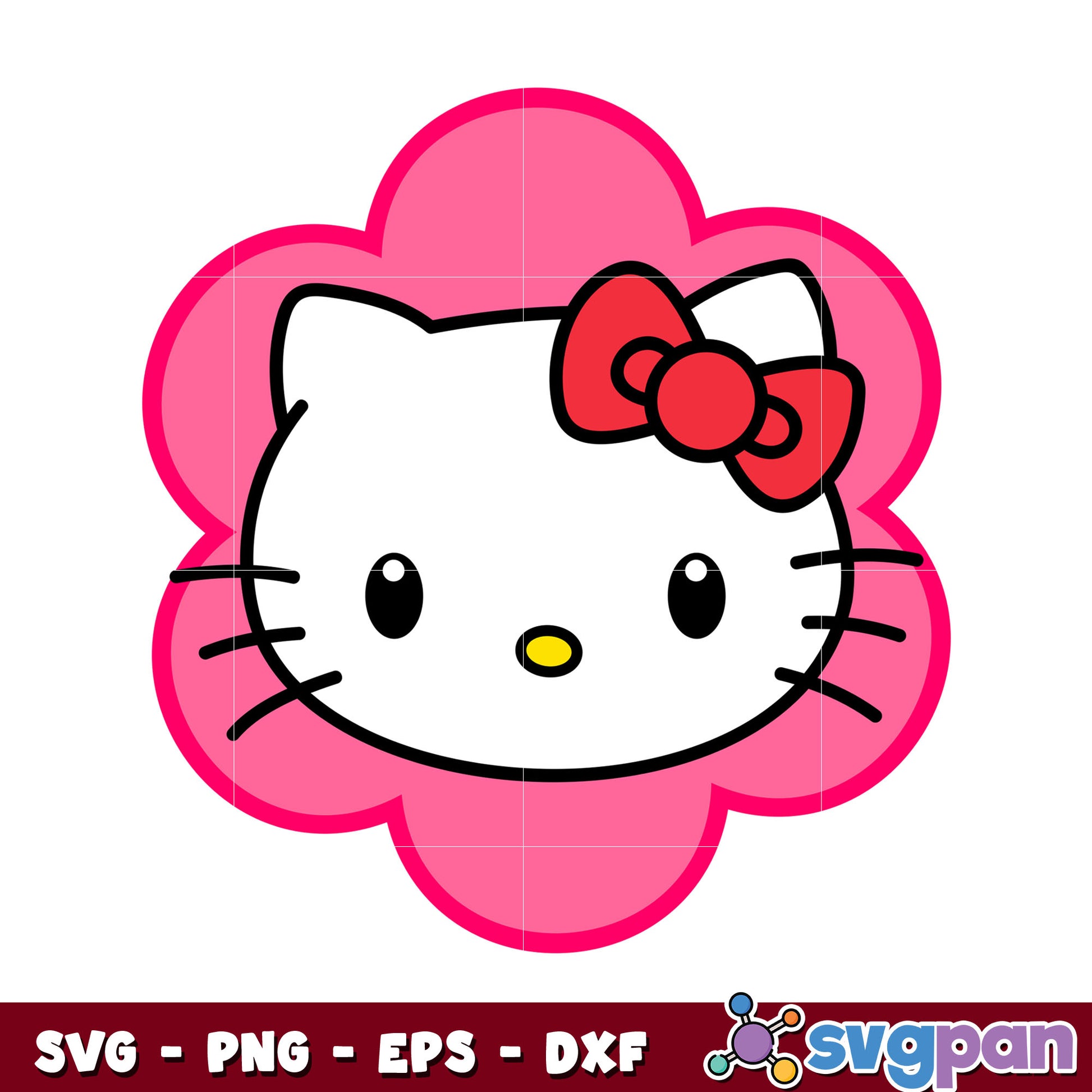 Hello kitty face flower svg, sanrio hello kitty, sanrio cartoon svg