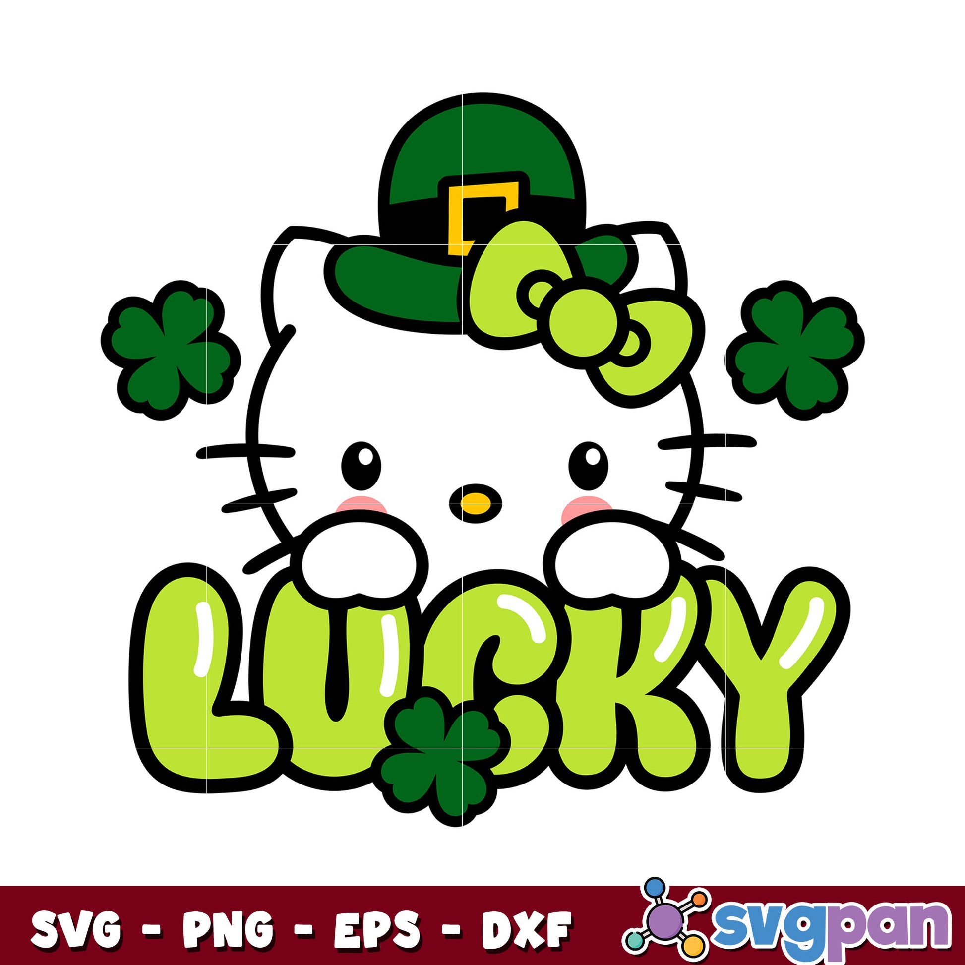 Hello kitty face st patrick day svg, hello kitty svg, sanrio svg