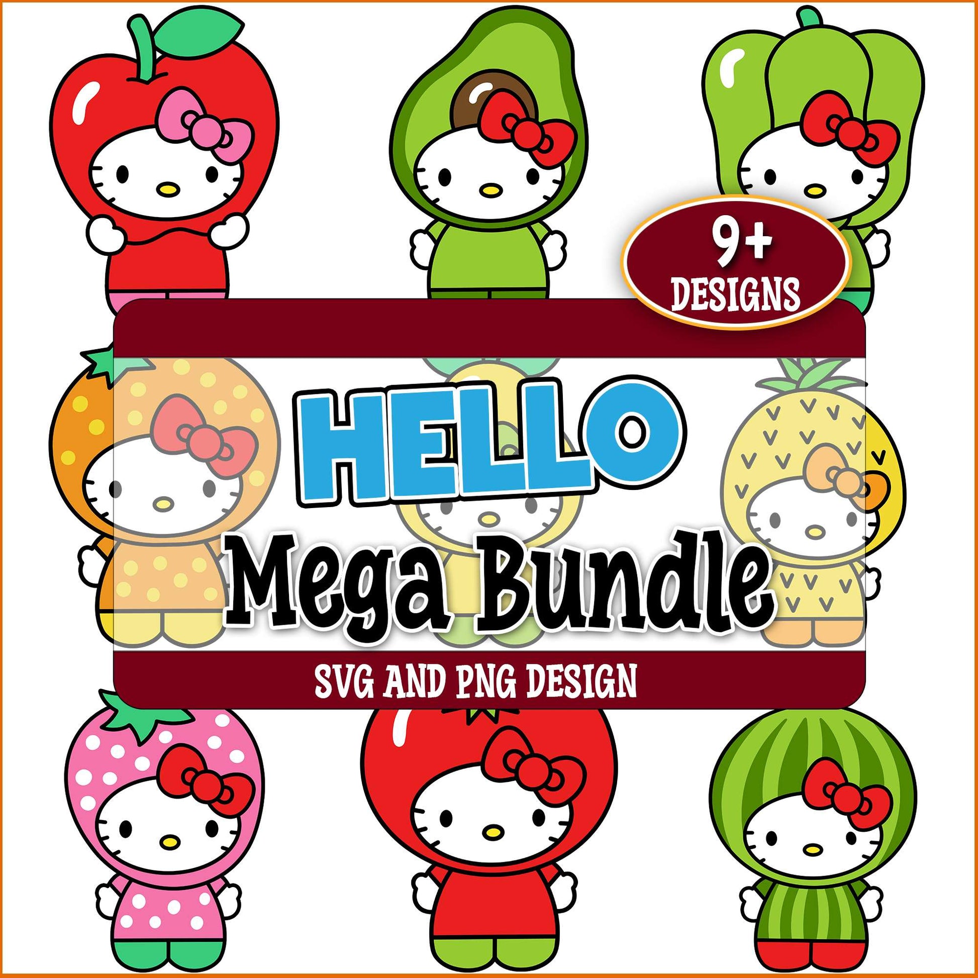 Hello kitty fruits svg bundle